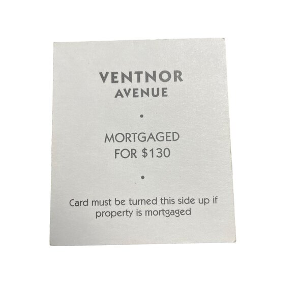 Monopoly Classic Ventnor Ave Property Title Deed Card Replacement u - Picture 2 of 2